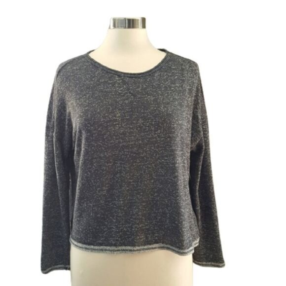 Elodie Womens Blue/Gray & Cream Lace Back Sweater Top Size‎ S - Picture 4 of 4